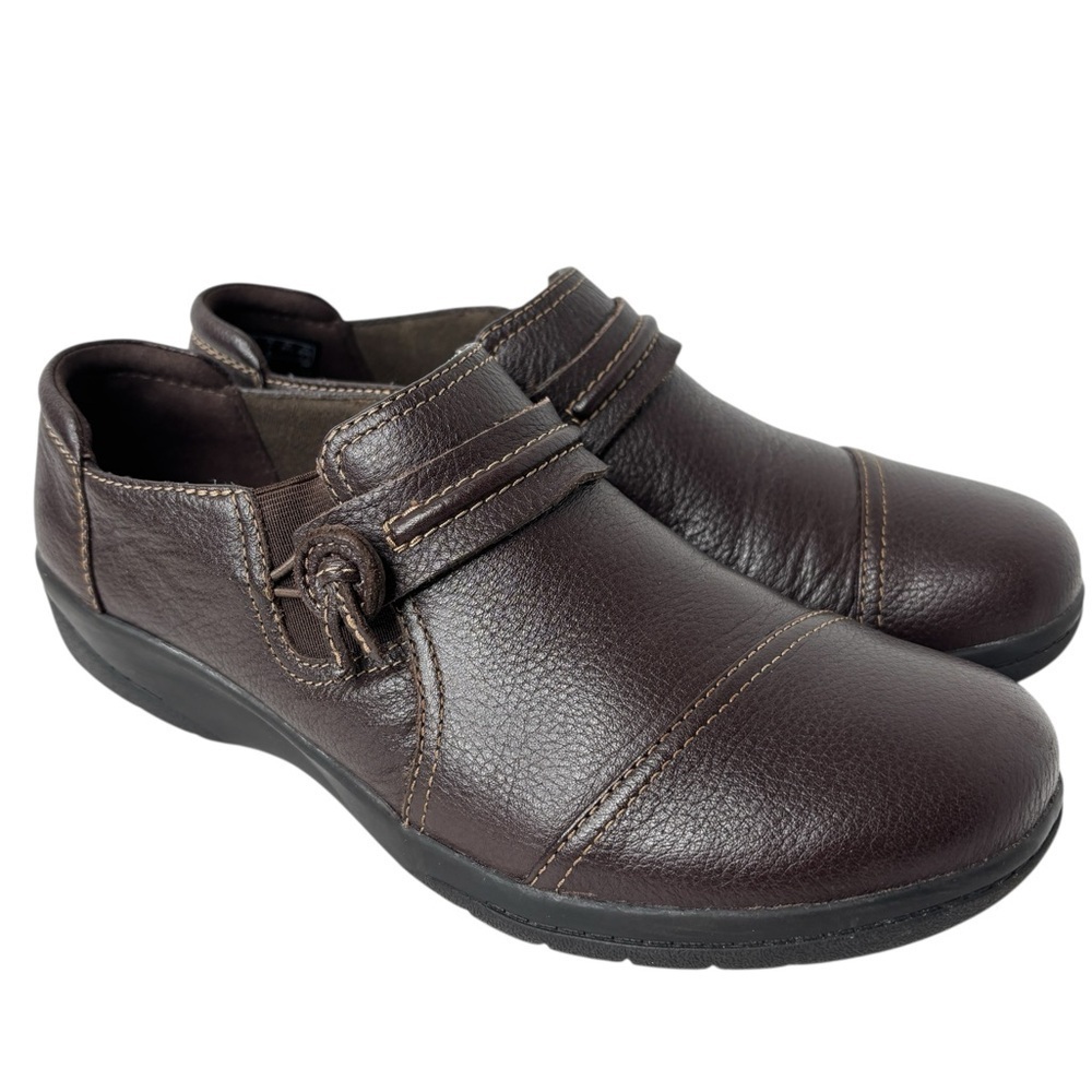 Clarks Cheyn Madi Womens Brown Leather Slip-On Shoes Size 7 Comfort Loafer NWOB